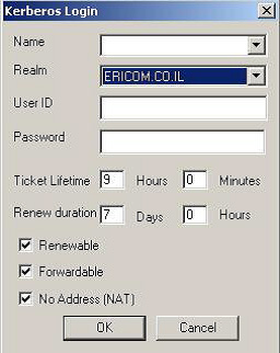 Kerberos Login Dialog in PowerTerm