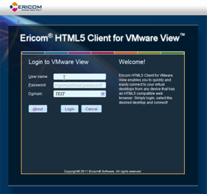 HTML5 Client for VMwareView Screenshot