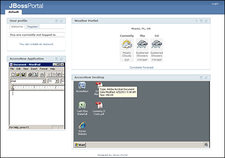 JBoss Portal AccessNow Screenshot